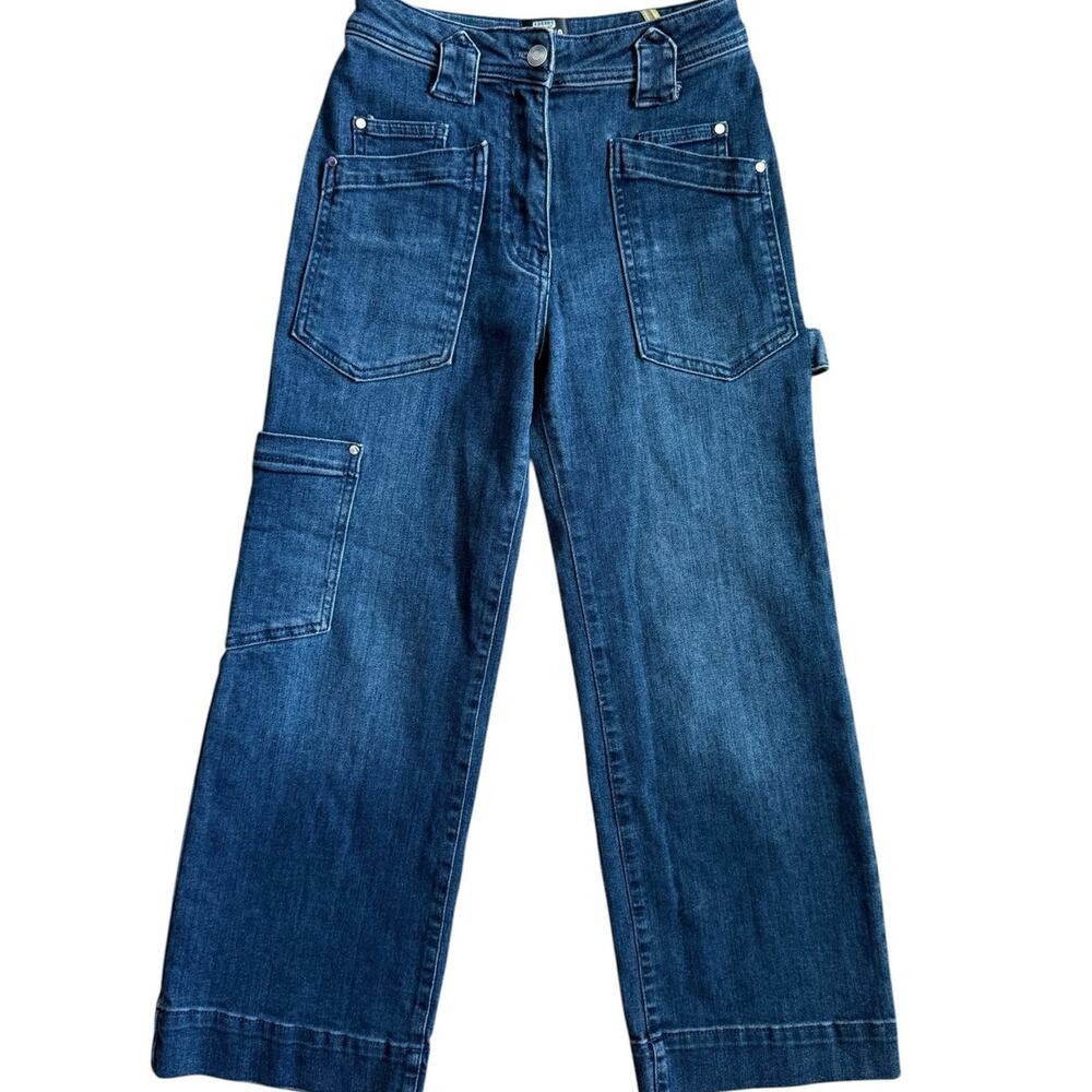 Anthropologie Maeve Carpenter High-Rise Crop Jeans Denim Dark Size 25 - Picture 5 of 11